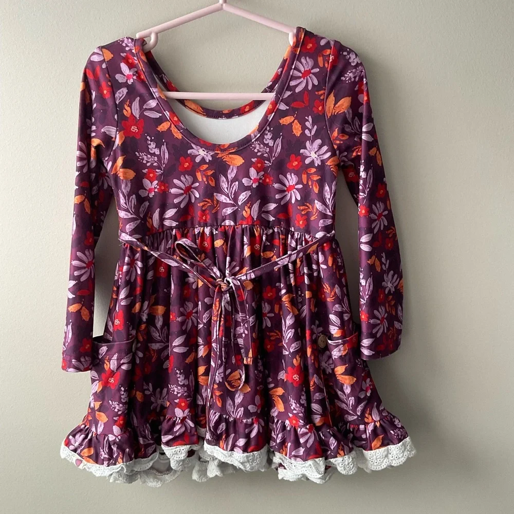 Cheeky Plum Purple and Red Floral Dress